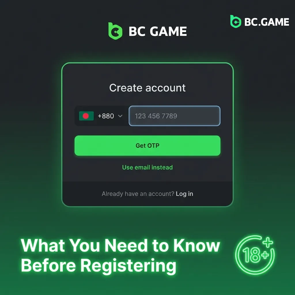 BC Game registration requirements including age verification, single account policy, and identity documentation rules.