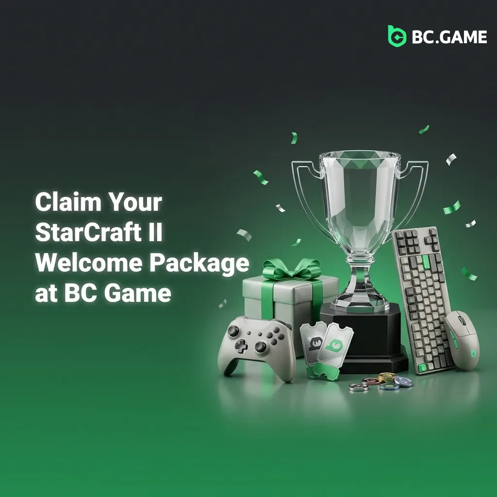 New players claiming 380% welcome bonus for StarCraft II betting at BC Game with promotional offer details