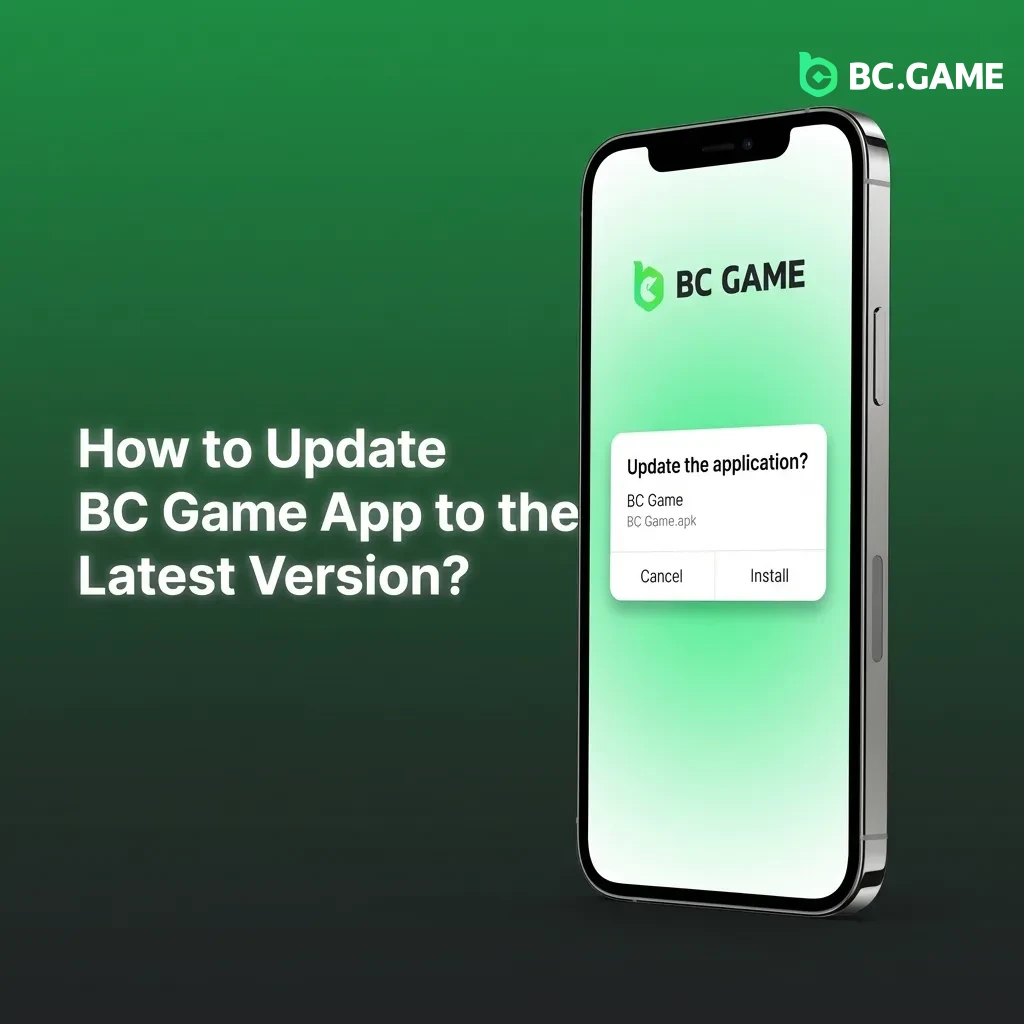 BC Game app update process showing download and installation steps for Android and iOS devices