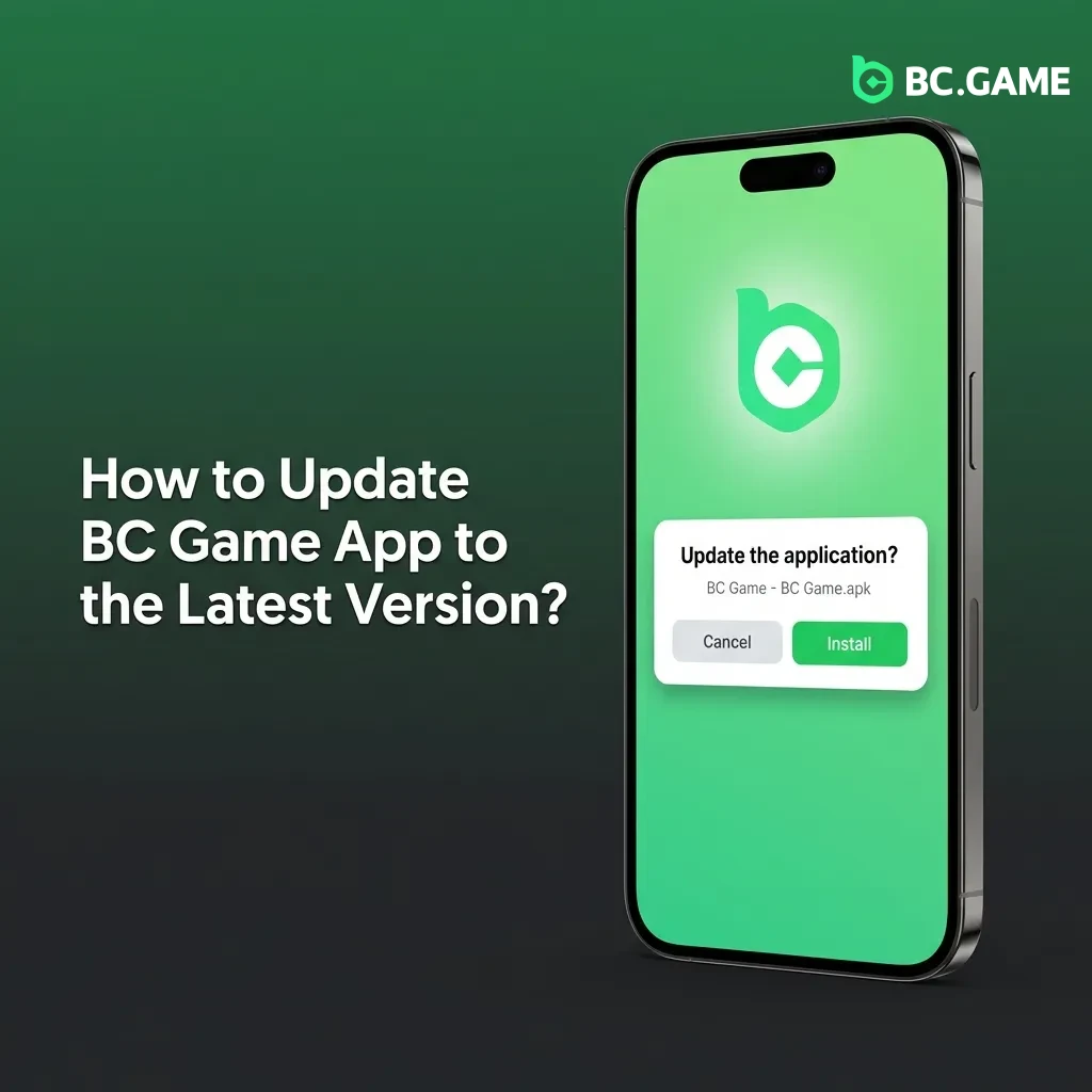 BC Game app update process showing installation steps for Android APK and iOS PWA users