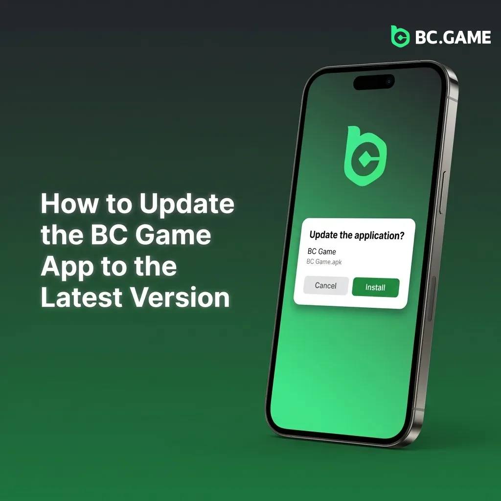 BC Game app interface showing automatic web-based updates with no manual installation required