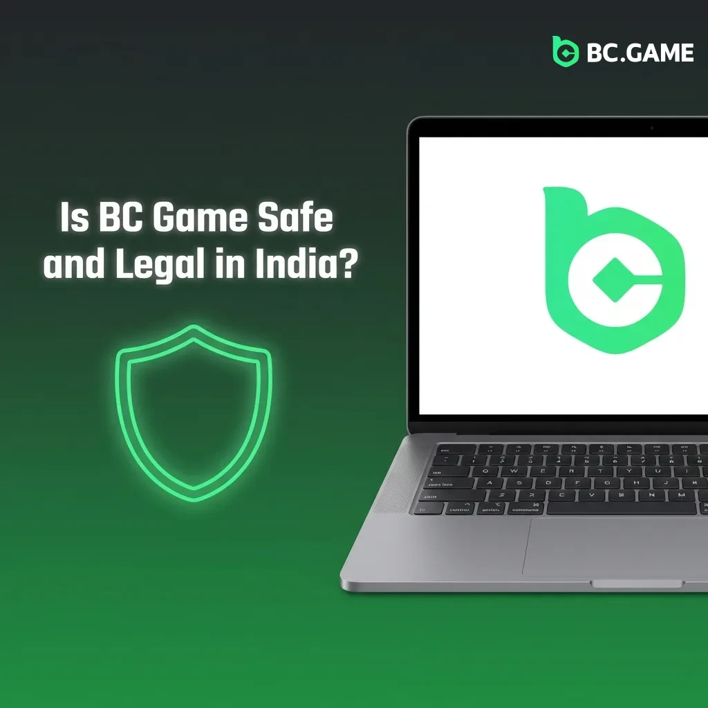 BC Game casino interface showing Curaçao license badge and secure SSL encryption symbols for Indian players