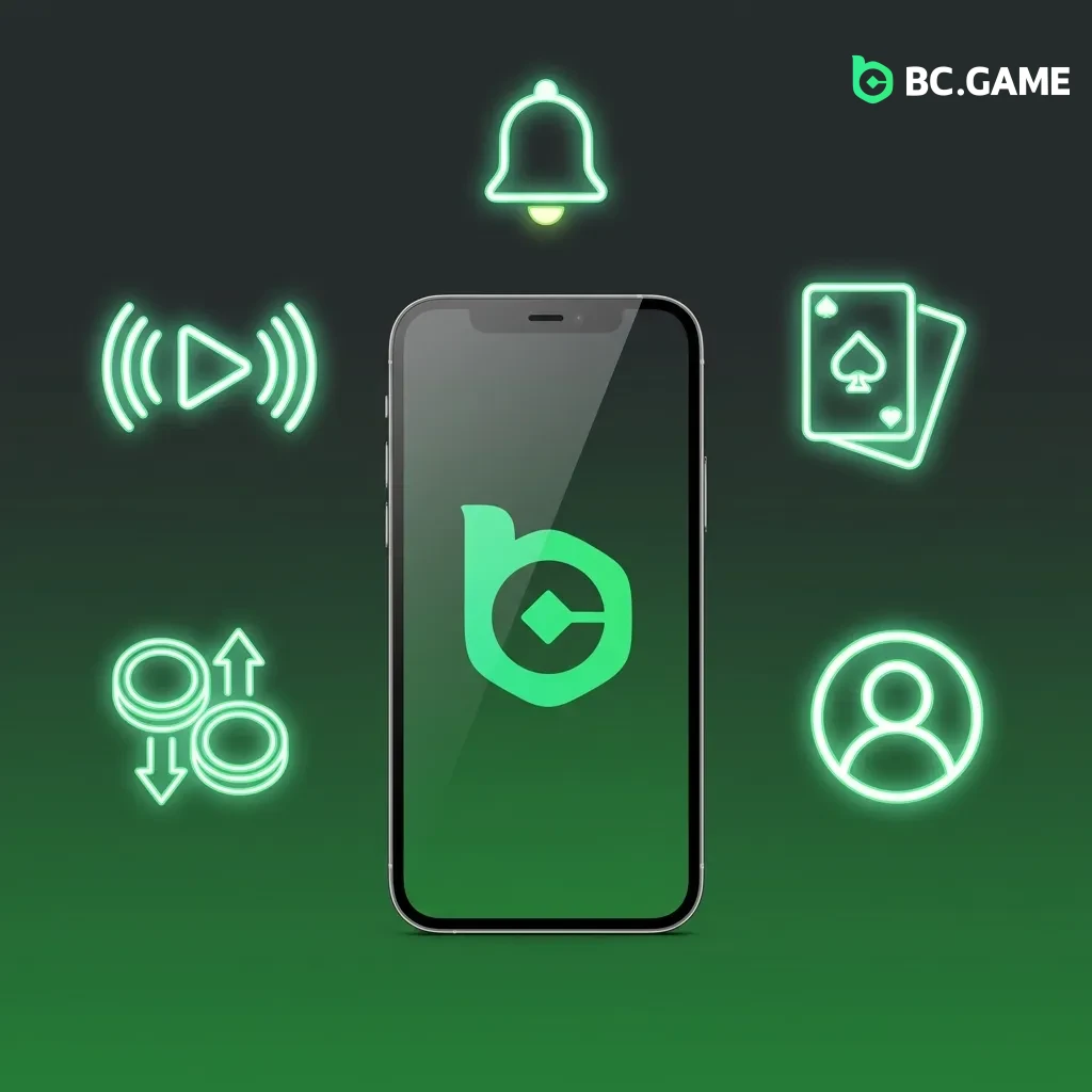 BC Game mobile app interface showing betting features, payment options, and casino games for Pakistani players