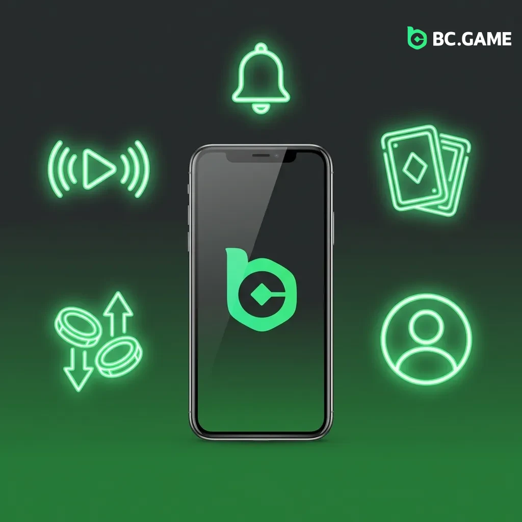 BC Game mobile app interface showing casino games, sports betting, and payment options for Bangladesh players
