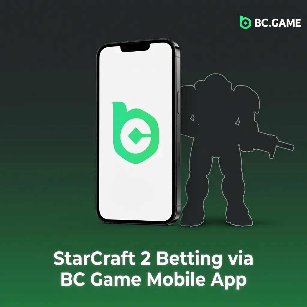 BC Game mobile app interface showing StarCraft 2 betting options and esports menu on smartphone screen