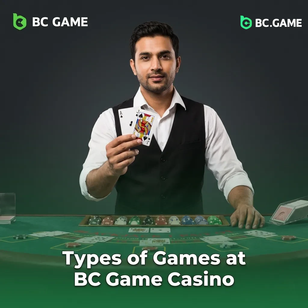BC Game Casino interface showing slots, crash games, table games, and jackpot options with game provider logos
