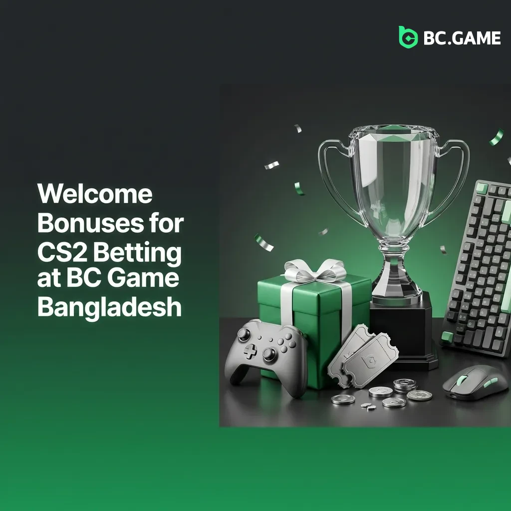 BC Game Bangladesh welcome bonus offer showing 380% package up to BDT 2,441,233 plus free bets for CS2 betting