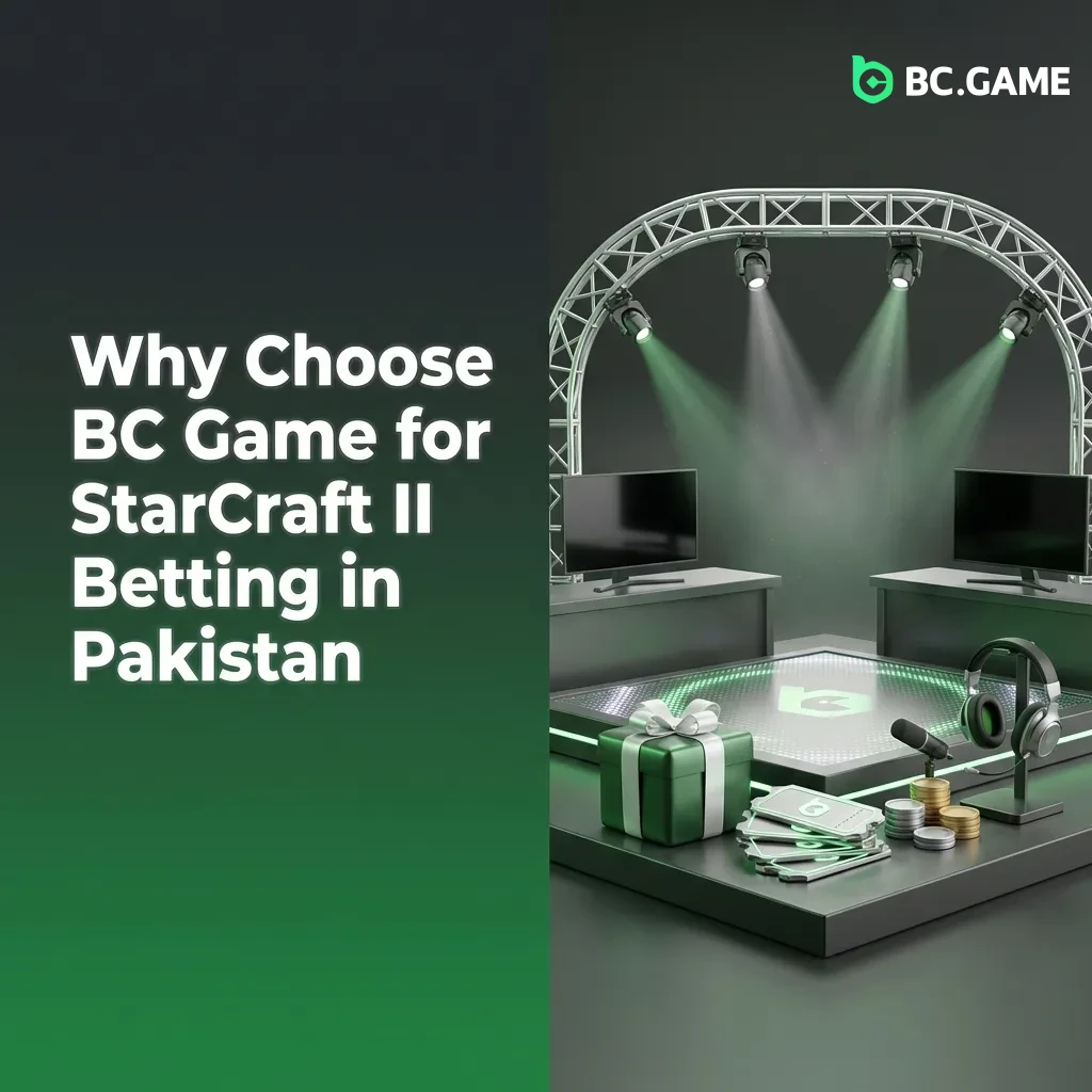 BC Game platform interface showing StarCraft II betting options and features for Pakistani players