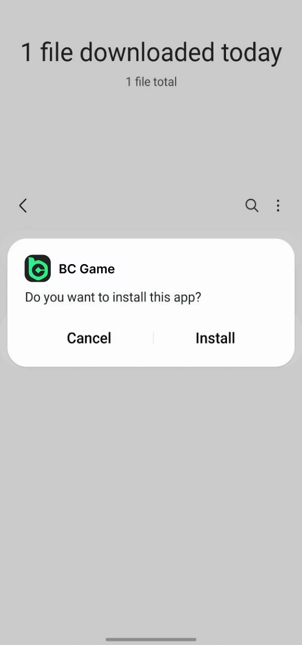 Run the BC Game Android installer on your smartphone in India.