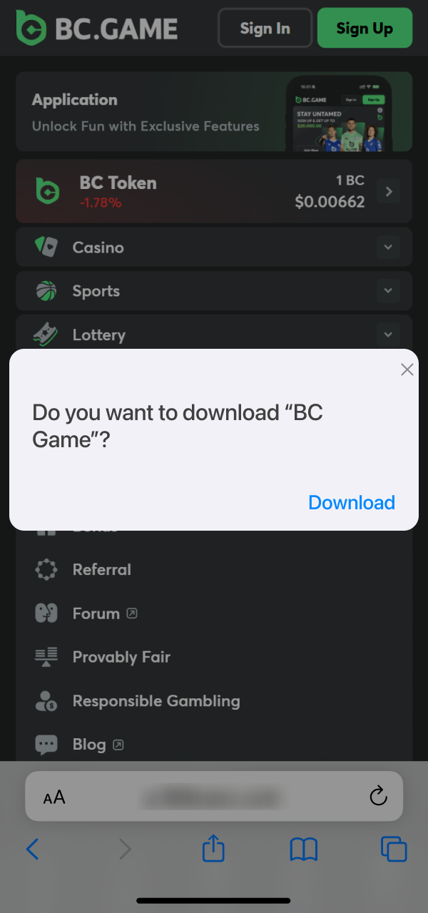 Permit the BC Game App iOS profile to be added to your system.