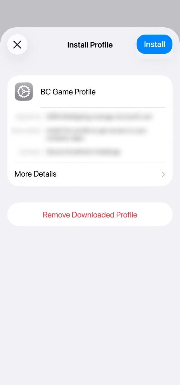 Adjust security settings for the BC Game iOS App to function.