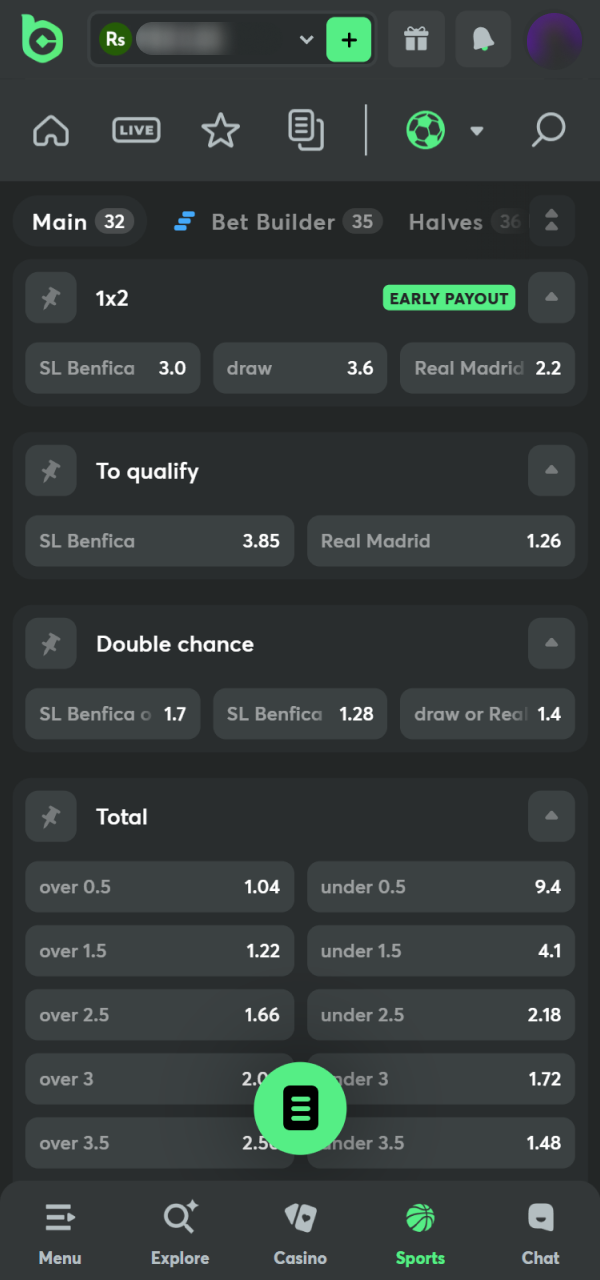 Select the best odds for your Betting at BC Game App.