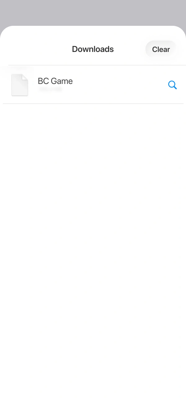 Access the BC Game iOS App setup package on your smartphone.