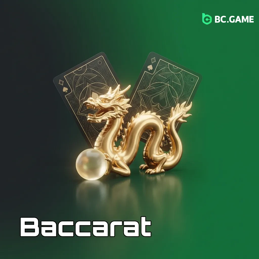 Baccarat table with cards and betting options, showing Player, Banker, and Tie positions in a casino setting.