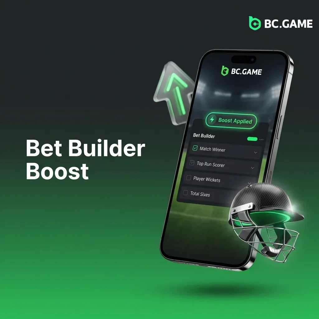 Cricket Bet Builder promotion offering 10% odds boost with PKR 500 minimum stake and PKR 5,000 maximum boost limit