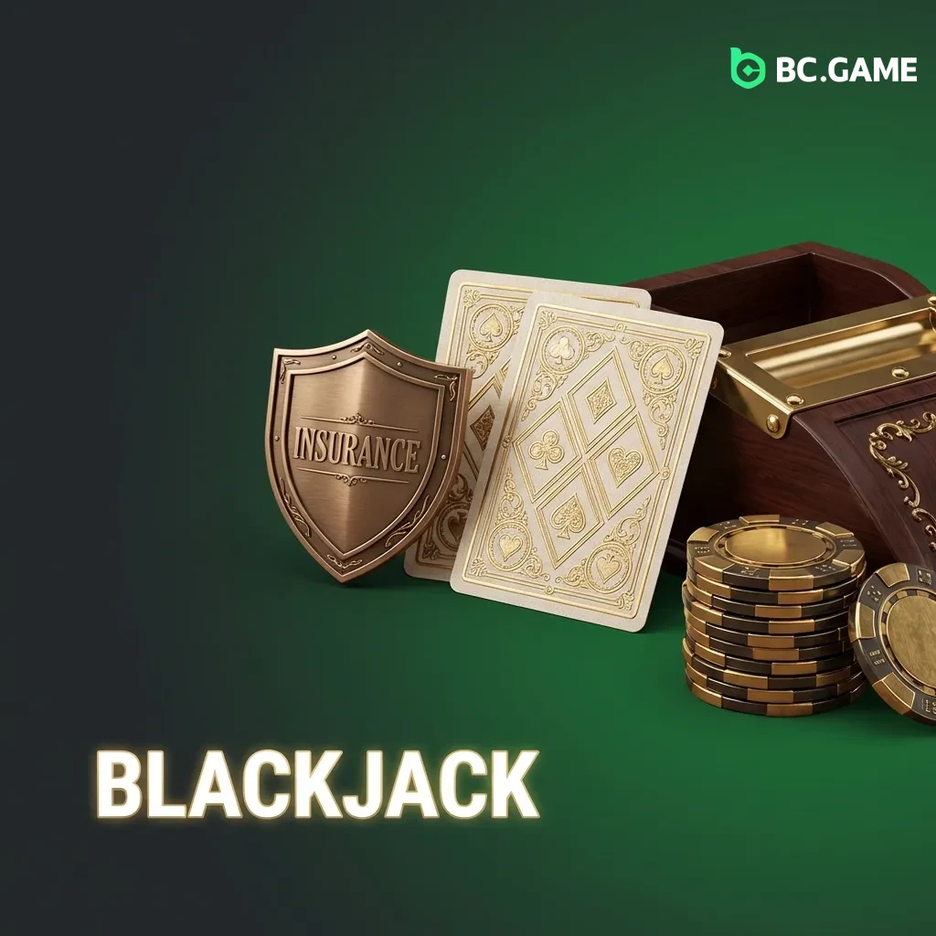 Blackjack table with cards and chips showing dealer and player hands in a casino game setting