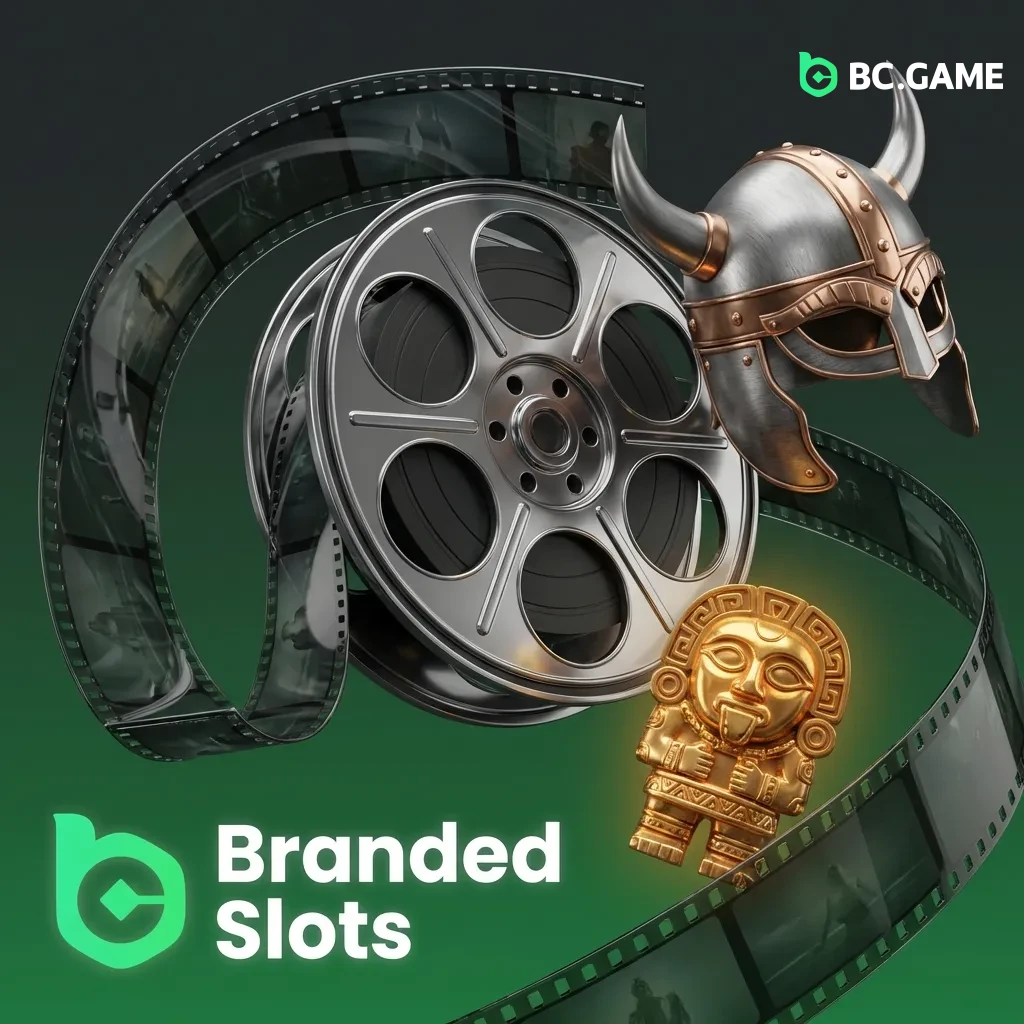 Branded slot machine screen showing popular TV and movie themes with recognizable characters and symbols