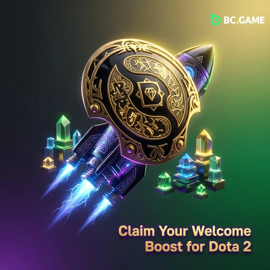 Dota 2 welcome bonus promotion showing 180% or 300% deposit match offer with quick signup incentive for new players.