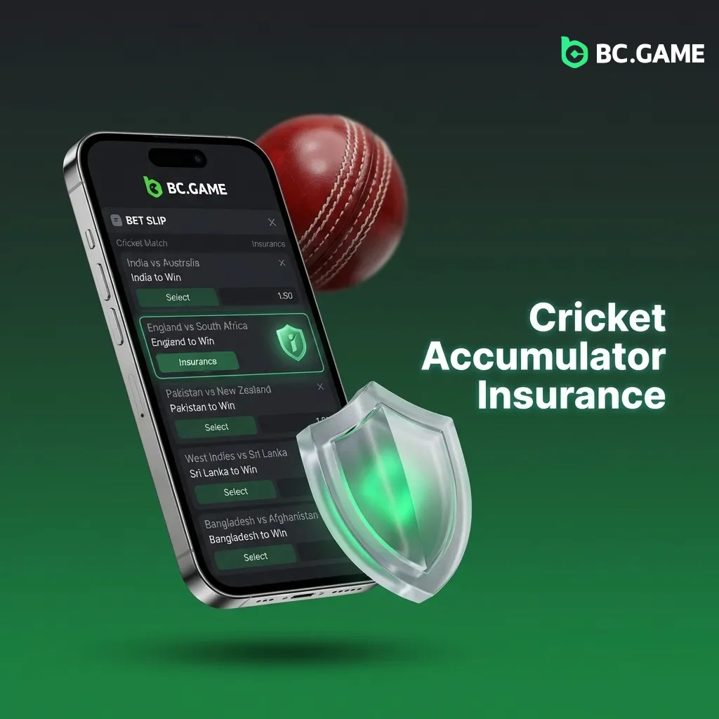 Cricket accumulator insurance: get stake refunded up to PKR 10,000 if one selection loses on 5+ fold bets.