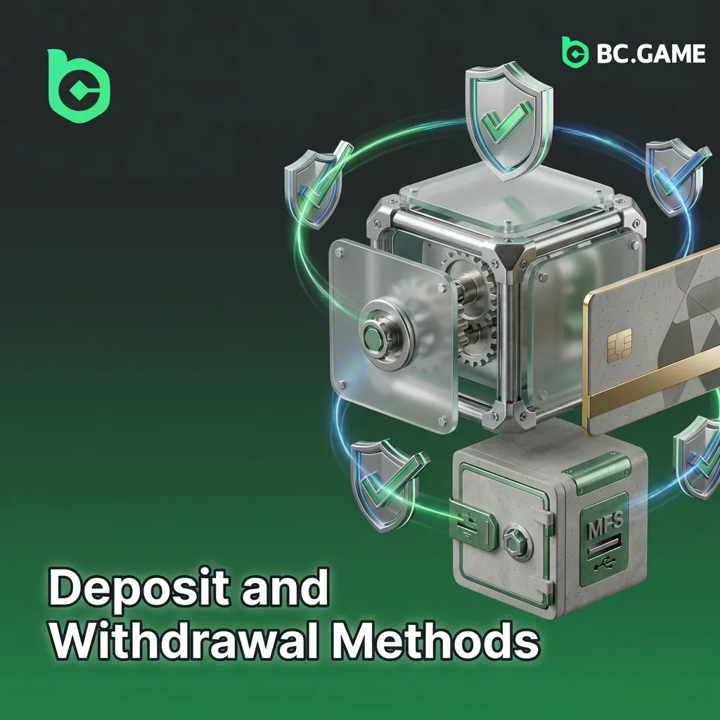 BC Game payment methods including Nagad, bKash, Rocket, crypto options like BTC and ETH, and bank cards for deposits and withdrawals