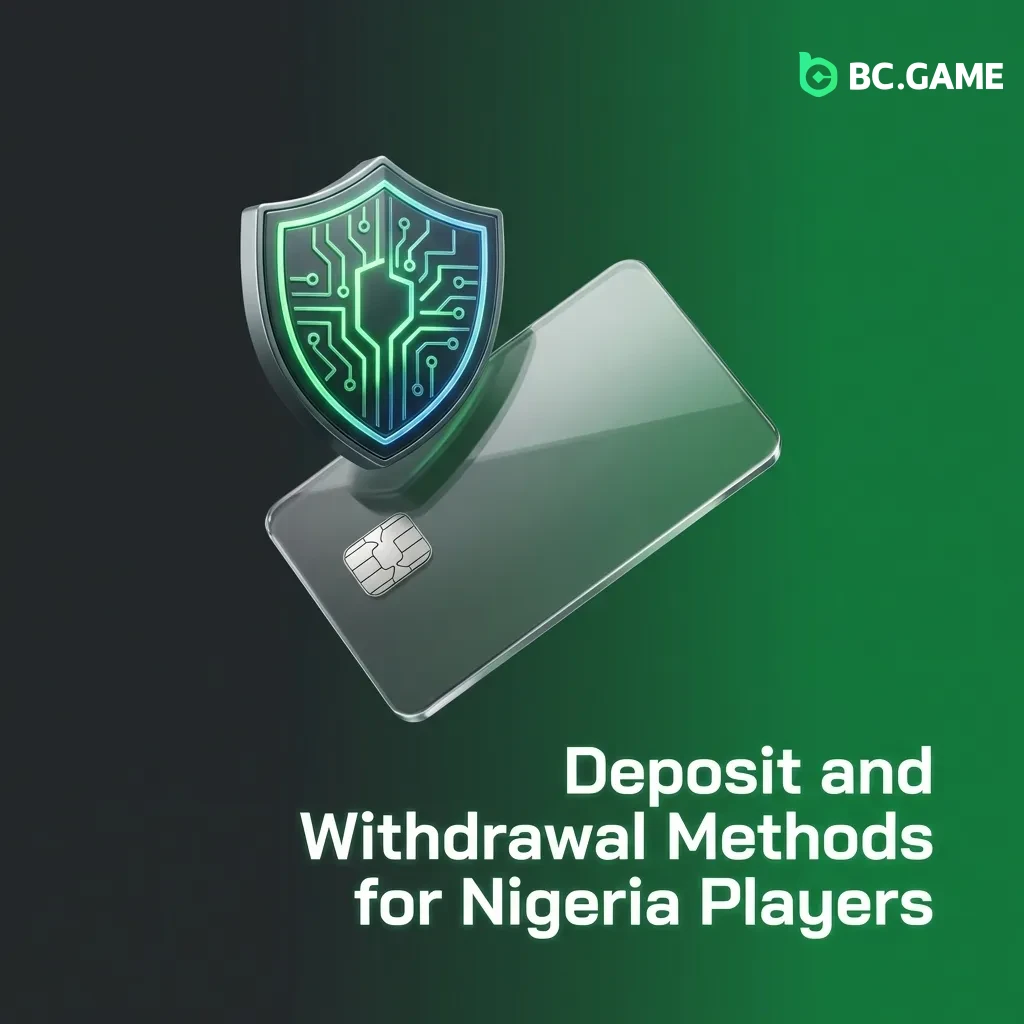 Crypto coins and payment icons illustrating deposit and withdrawal methods for Nigerian casino players.