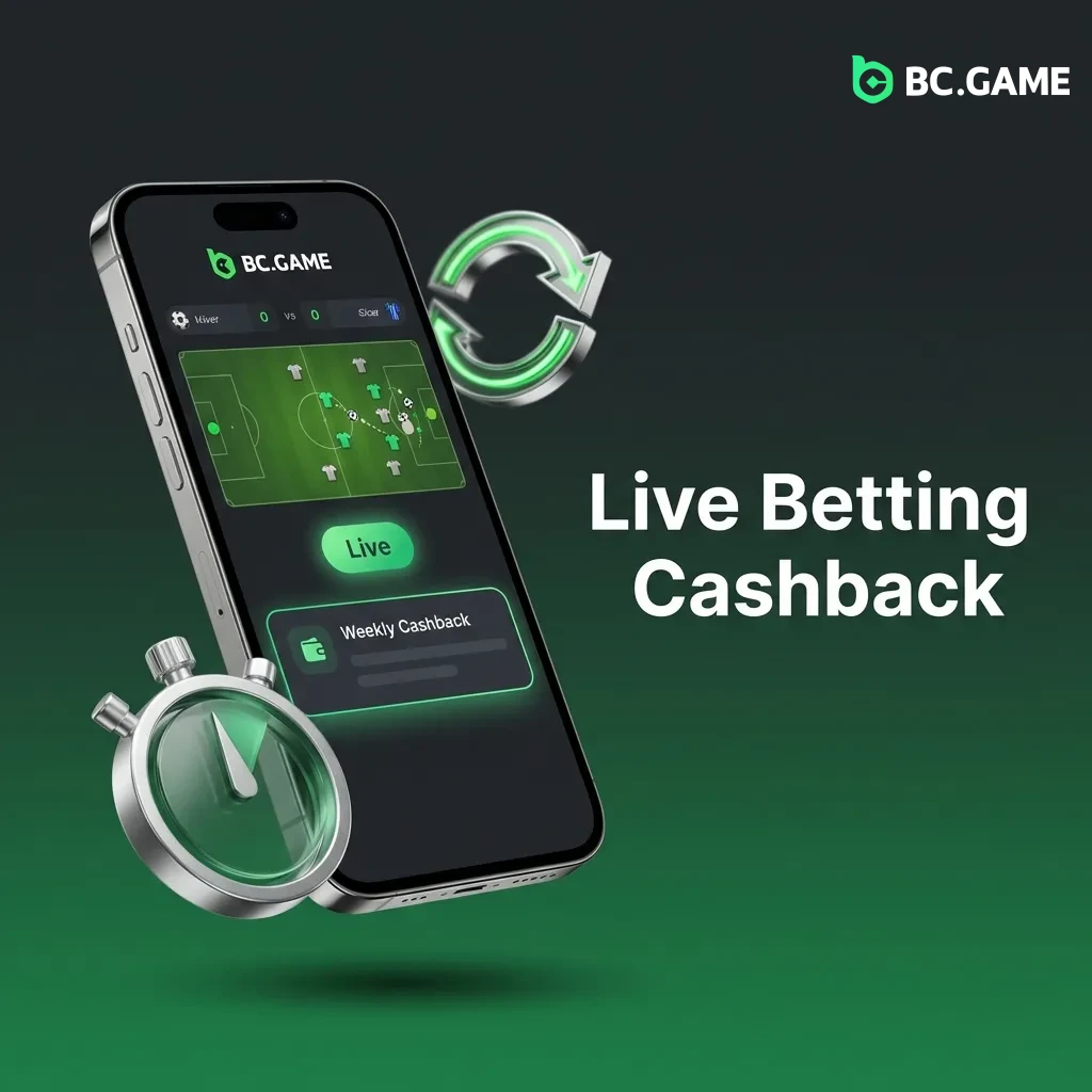 Live sports betting with 5% cashback offer up to PKR 20,000 weekly, credited every Monday with no wagering requirements