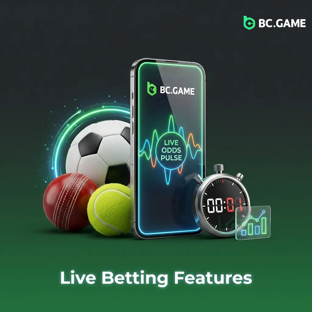 Live betting interface showing real-time odds, match statistics, and in-play markets for cricket, football, and other sports