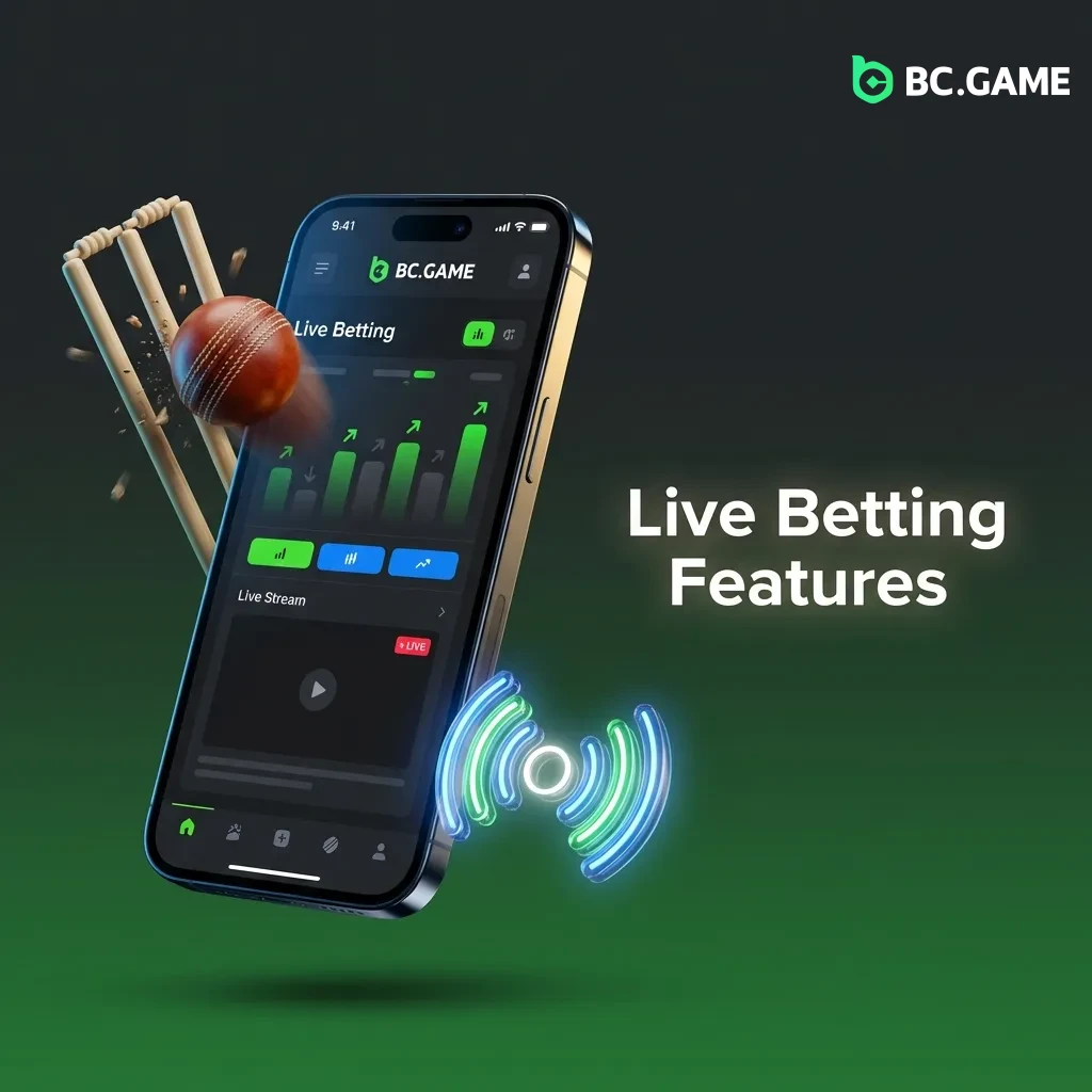 Real-time betting interface showing live odds, match statistics, and in-play betting options for cricket and football games.