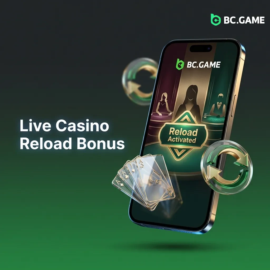 Live casino reload bonus offer showing 50% match up to PKR 100,000 with wagering requirements and time limit
