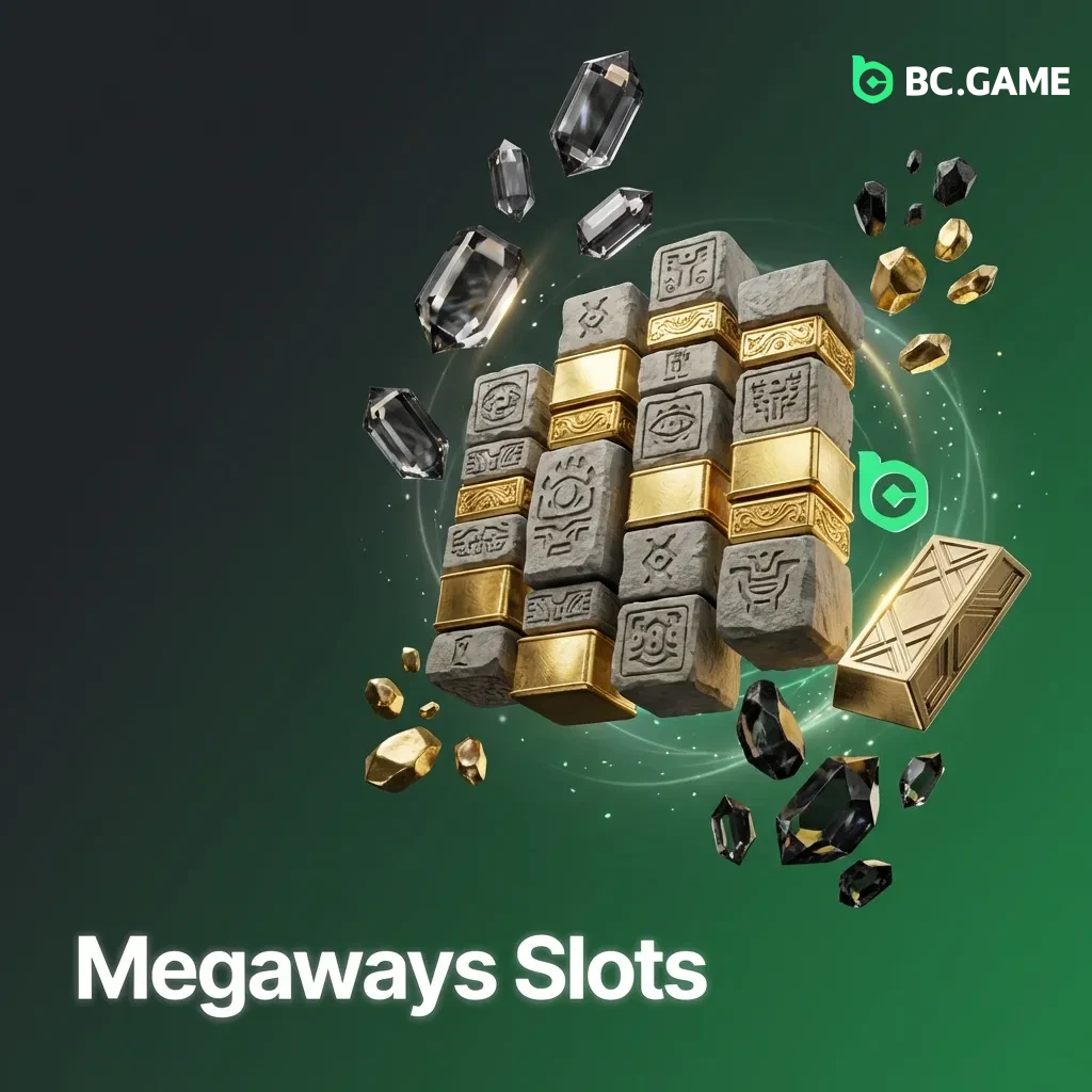 Dynamic Megaways slot machine interface showing changing reels with up to 117,649 ways to win and cascading symbols
