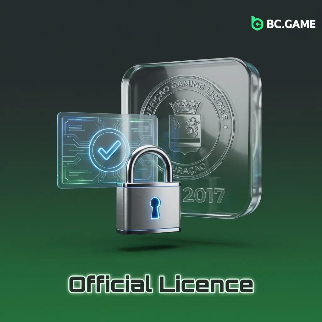BC Game official Curaçao eGaming license certificate #1668/JAZ from 2017 ensuring regulated online gaming operations
