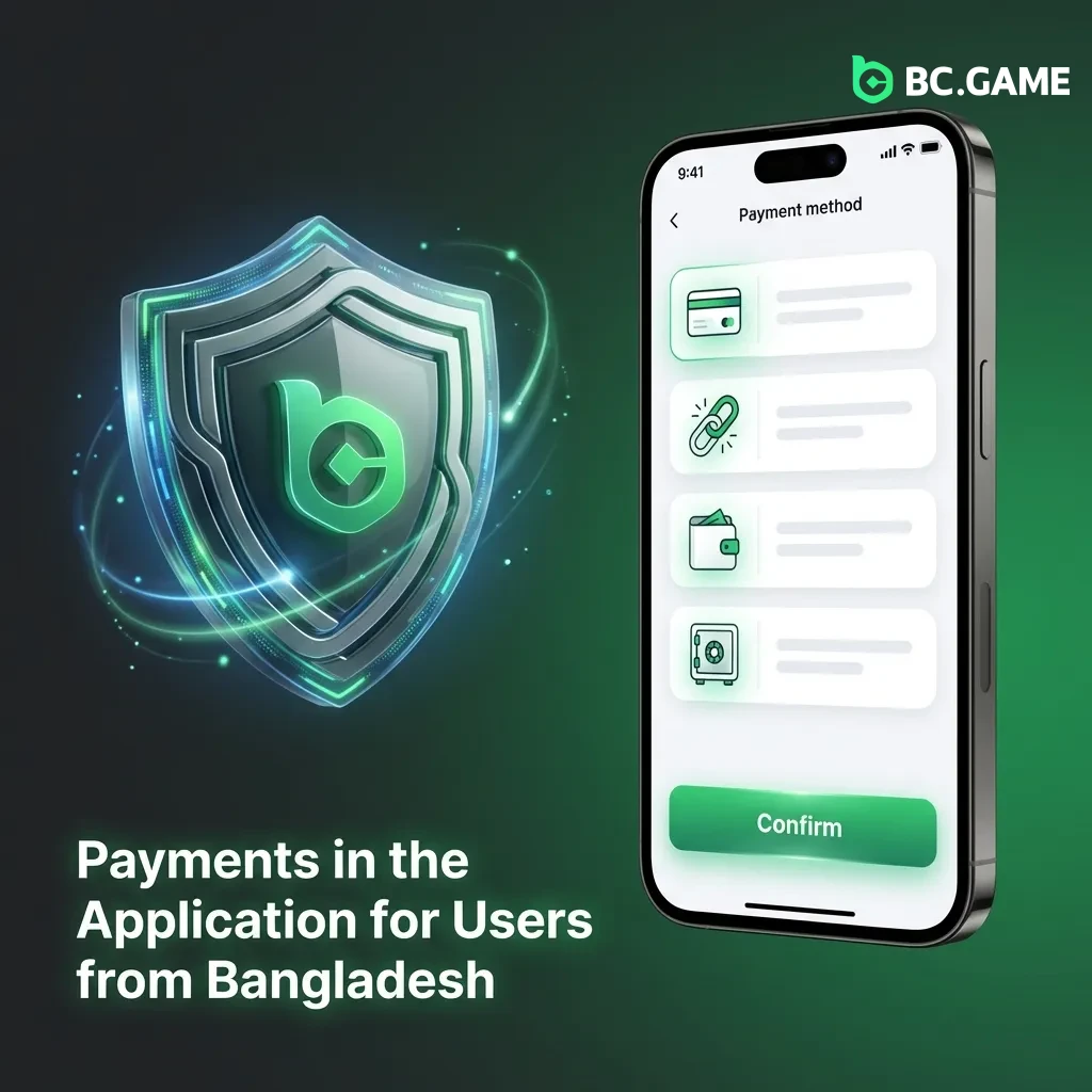 Payment methods interface showing local options like bKash, Nagad, Rocket and crypto for Bangladesh users