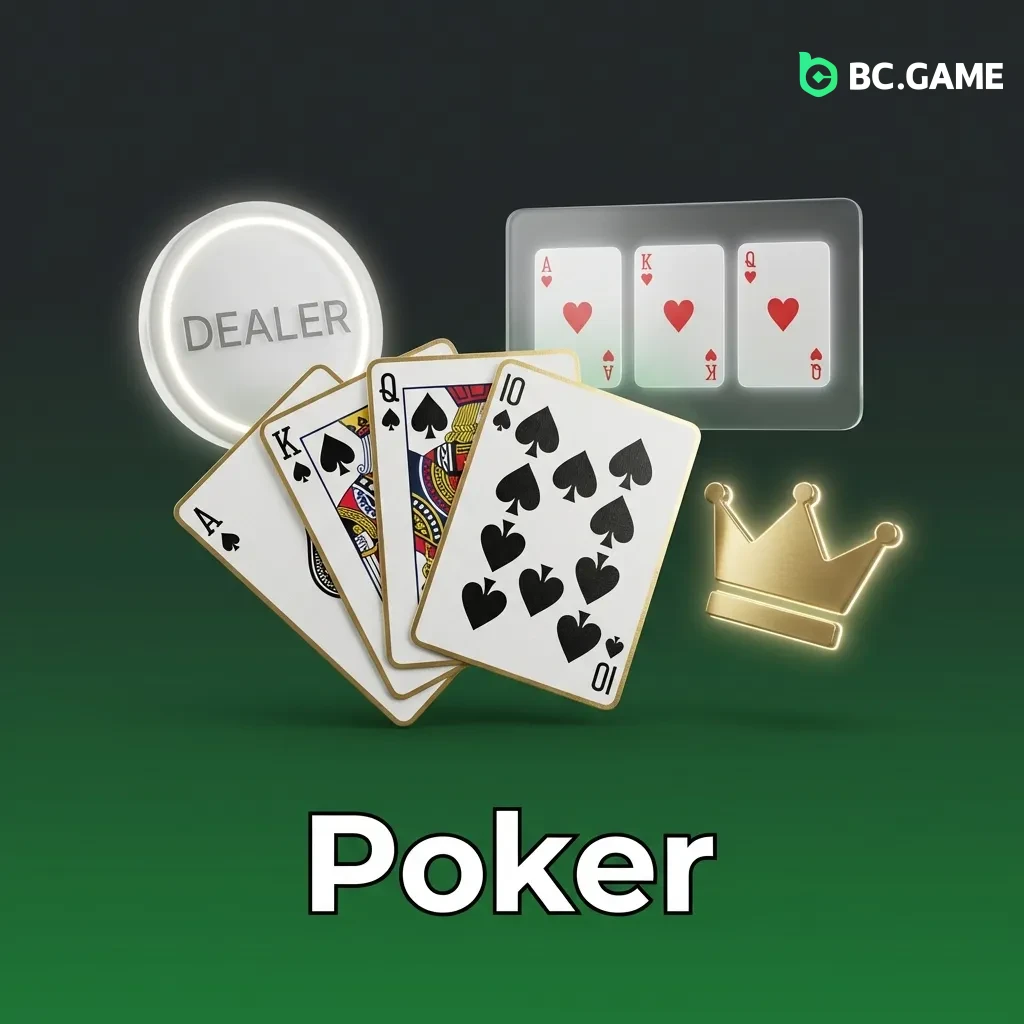 Players at poker table with cards and chips, live dealer managing Casino Hold'em game in authentic casino setting