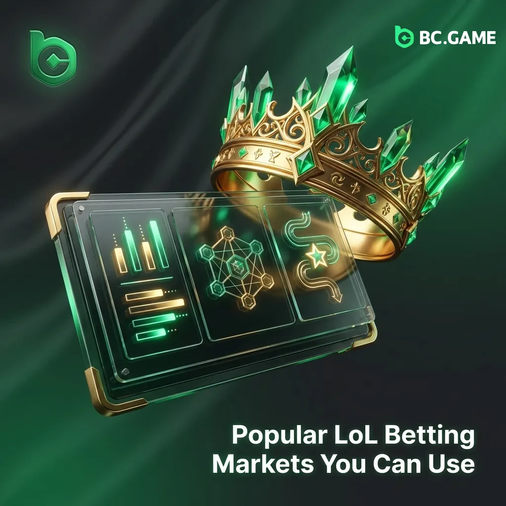 League of Legends betting markets including match winner, first blood, dragons, kills, towers, and game duration options.