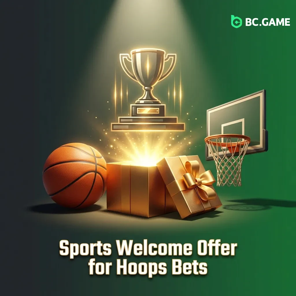 Basketball betting welcome bonus for new BC Game users with matched free bet or first bet insurance options