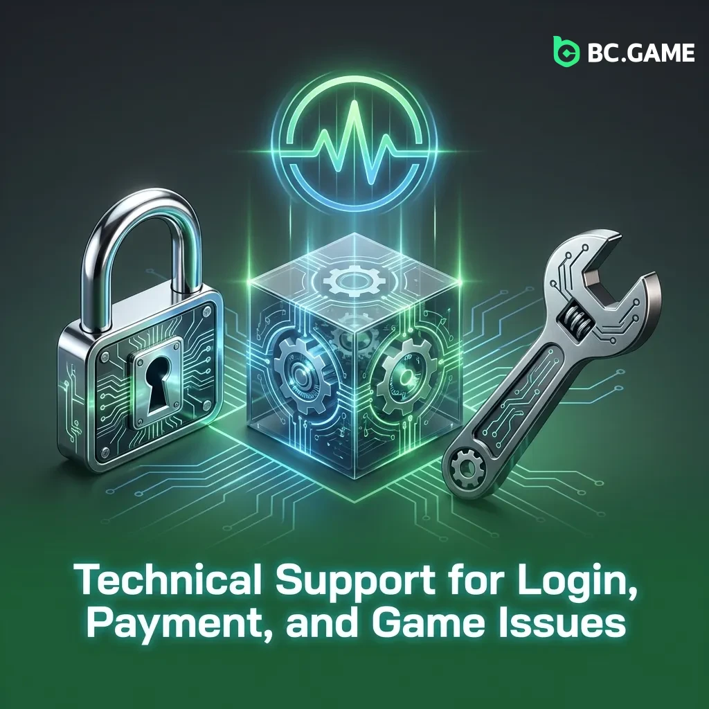 Technical support team assisting with login errors, payment issues, and game problems via live chat and email.