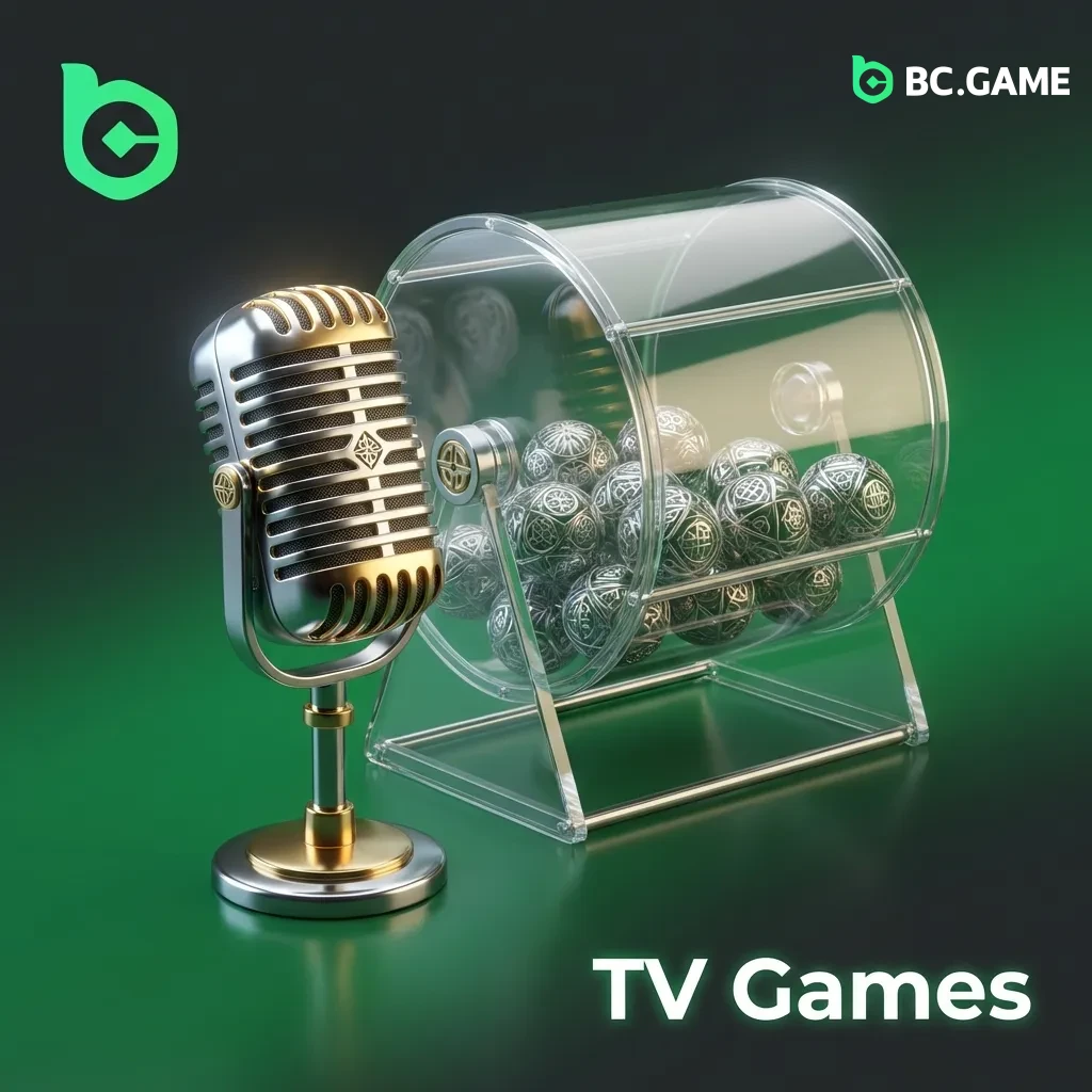 TV presenter hosting fast-paced betting games with dice, poker, and numbered draws on screen