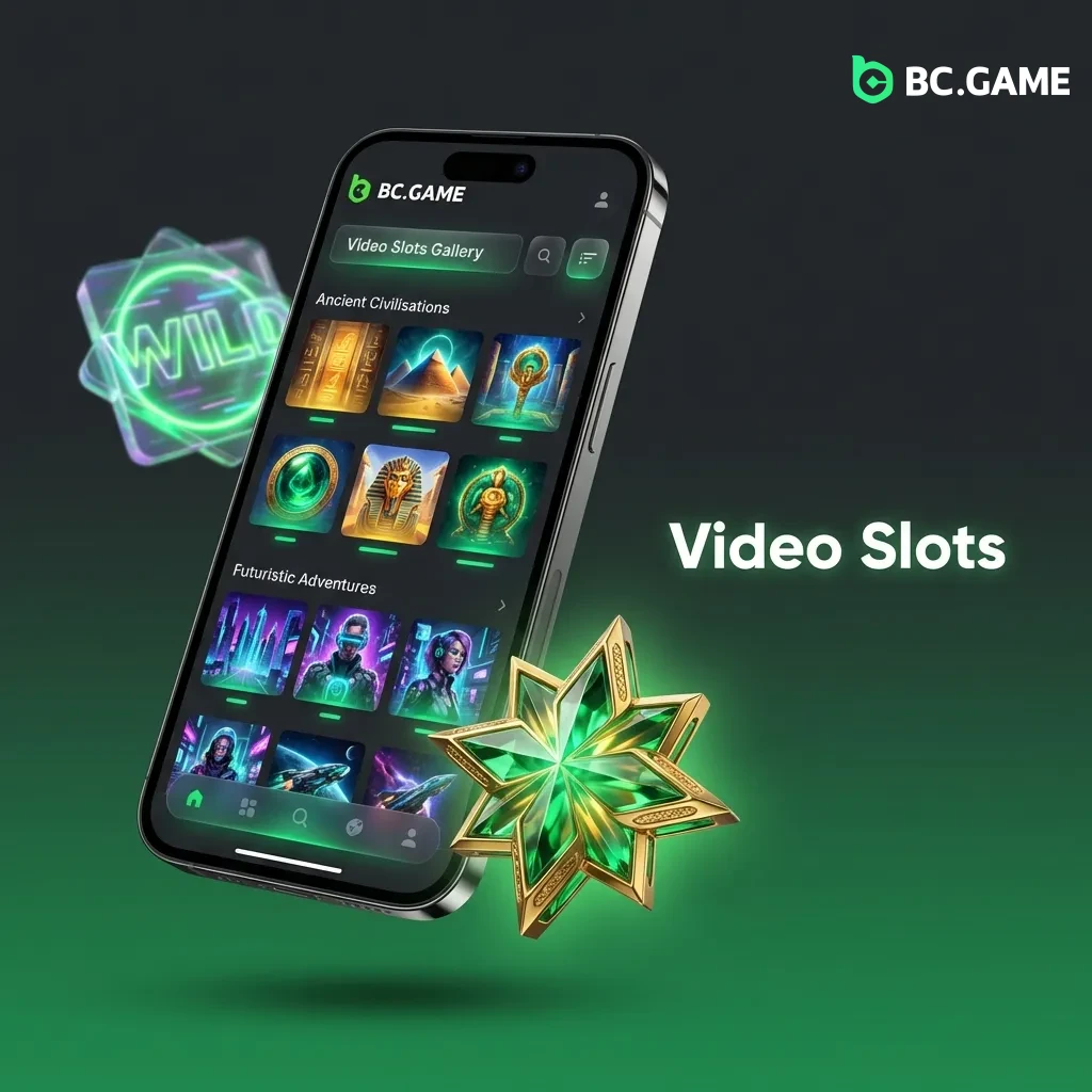 Video slots with five reels, multiple paylines, and bonus features like free spins, wilds, and scatters displayed on screen.