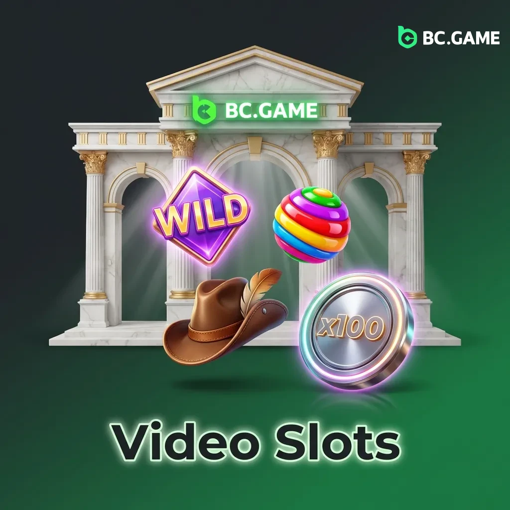 Five-reel video slot machine displaying colorful reels with bonus features and multiple paylines