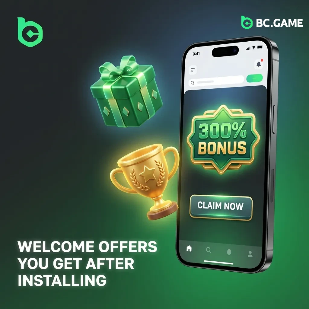 Casino welcome bonus showing 180% to 300% deposit match offers and promotional rewards for new players