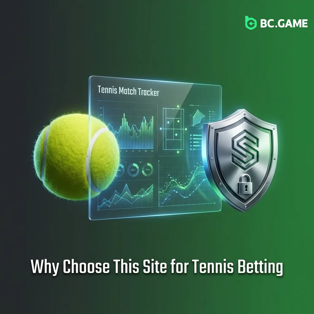 Tennis court with betting interface showing live match odds, statistics, and mobile-friendly payment options