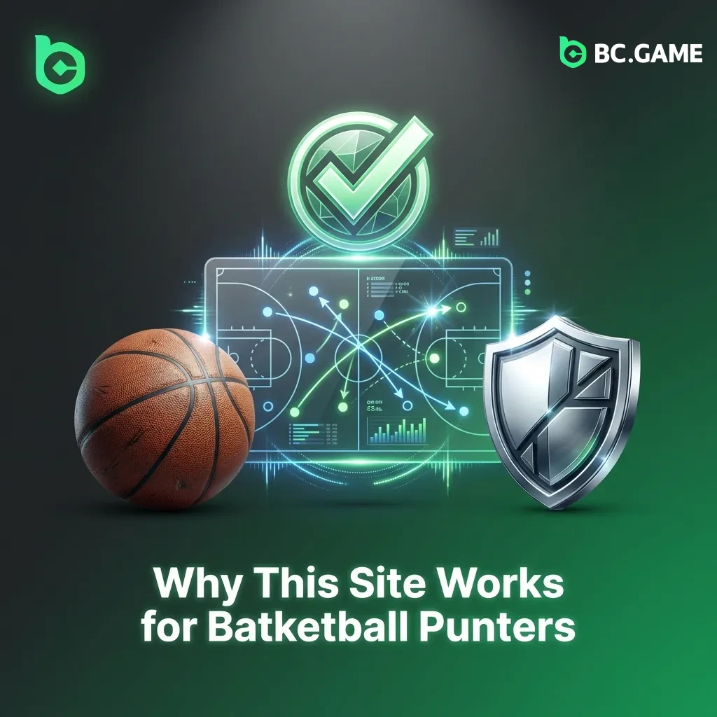 Basketball betting interface showing markets, live odds, bet builder, and responsible gambling tools on BC Game platform.