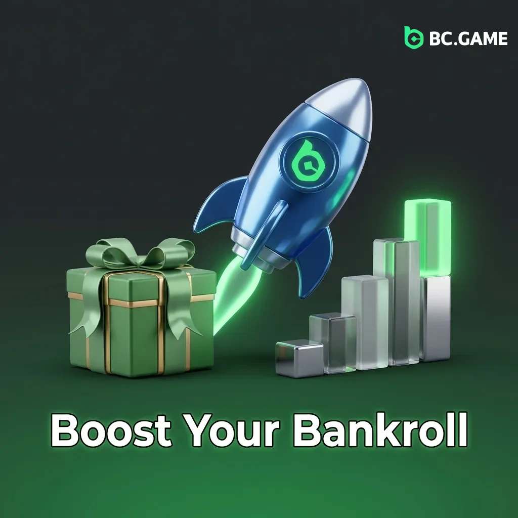 BC Game bonuses interface showing welcome package, free spins, reload offers, cashback program, and VIP loyalty rewards.