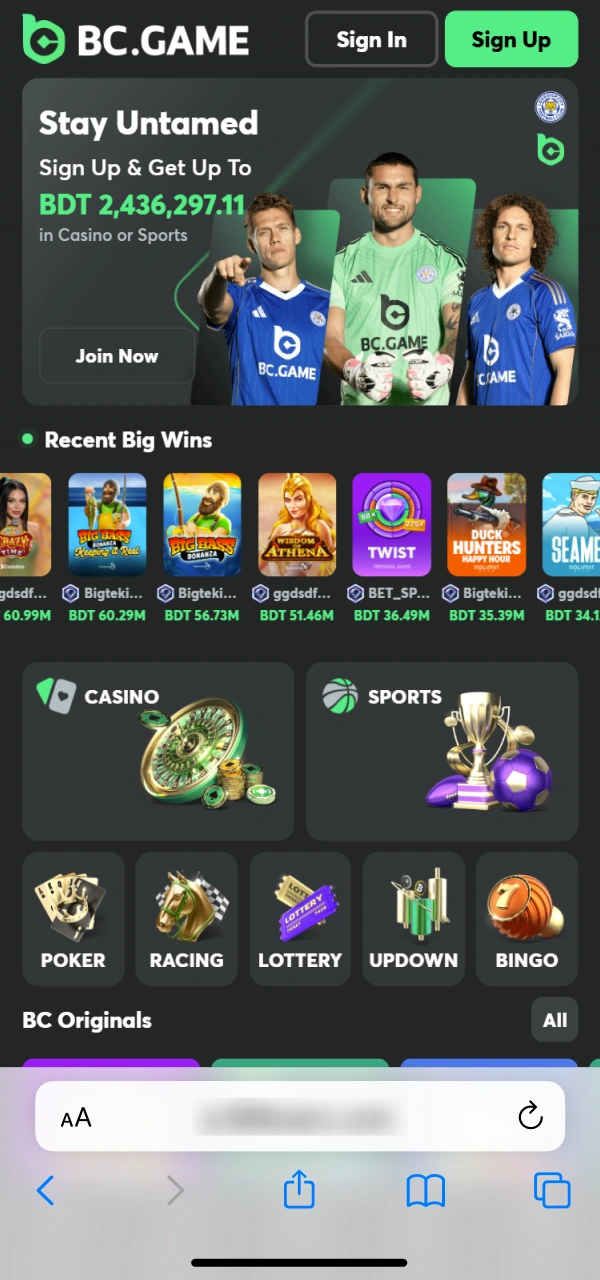 Initiate the BC Game iOS PWA installation on your device.