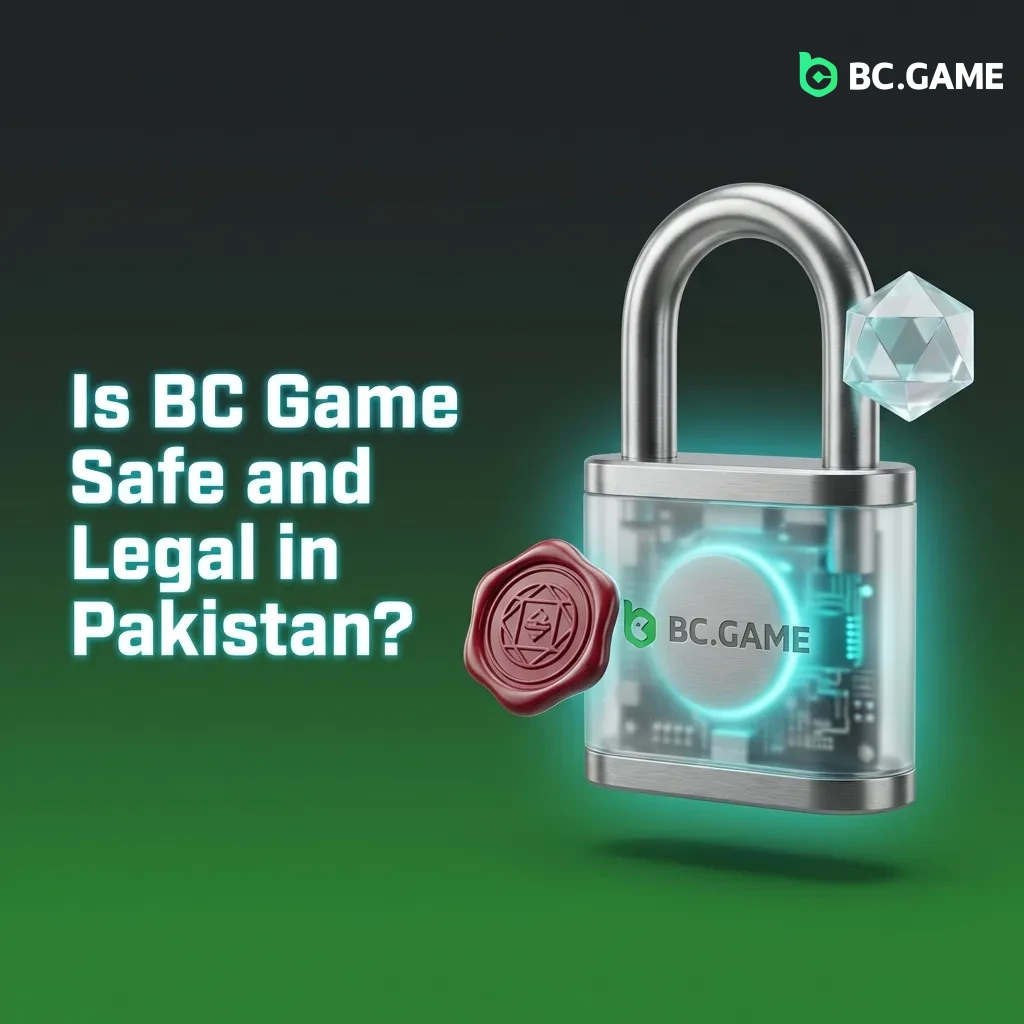 BC Game logo with security shield icon representing safe online gaming platform licensed in Curaçao for Pakistan