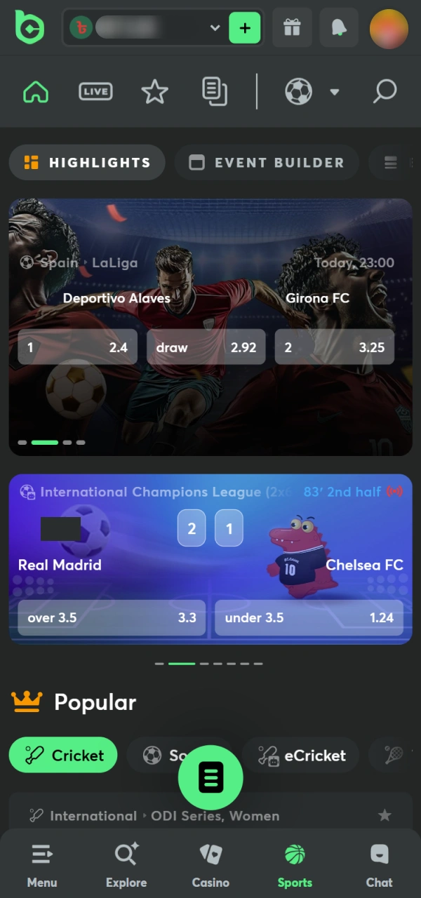 Pick a sporting event for your first bet at BC Game Bangladesh.