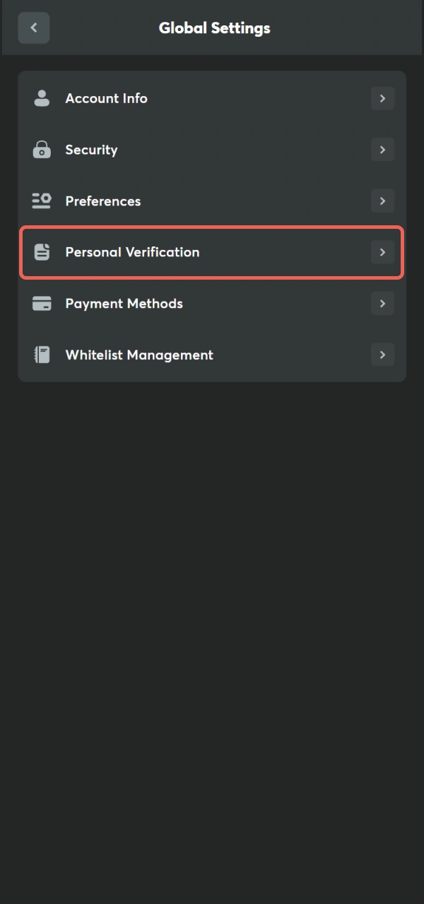 Find the verification section within your BC Game Bangladesh profile settings.