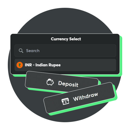 Use Indian Rupees for transactions on the BC Game main page.