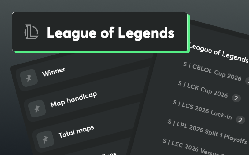 Participate in LoL betting markets on the BC Game main page.