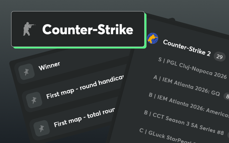 Place tactical CS bets on the official BC Game main page.